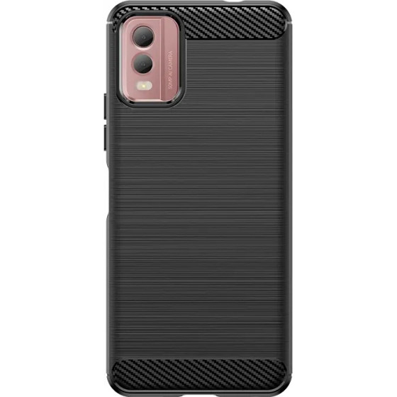Hurtel Carbon Case Silicone Case For Nokia C32 - Black 9145576282595 - (Carbon Case Nokia C32 Black)