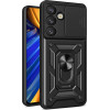 Hurtel Hybrid Armor Camshield Case With Stand And Camera Cover For Oppo F29 5G / A5 5G - Black - (Hybrid Armor Camshield Black Oppo F29 5G / Oppo A5 5G)
