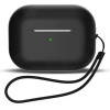 Hurtel Silicone Case For Airpods 1 / Airpods 2 + Wrist Strap Lanyard - Black 9145576279076 - (Airpods 1 / 2 Strap Case Black)