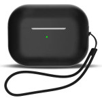 Hurtel Silicone Case For Airpods 1 / Airpods 2 + Wrist Strap Lanyard - Black 9145576279076 - (Airpods 1 / 2 Strap Case Black)