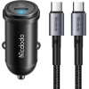 Mcdodo Car Charger 65W With Mini White USB-C Cable With E-Mark Chip 1m 100W (black) - (CC-7493)