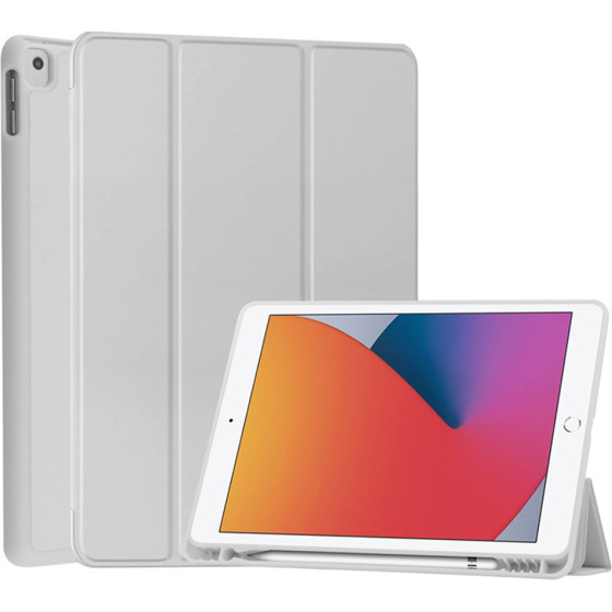 Techsuit - Flex Trifold (With Pencil Holder) - Samsung Galaxy Tab S10 Fe Plus - Gray