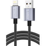 Orico ������� Lightning �� Usb GQA12, 2.4A, 480Mbps, 1m, ����� - (GQA12-10-BK-BP)