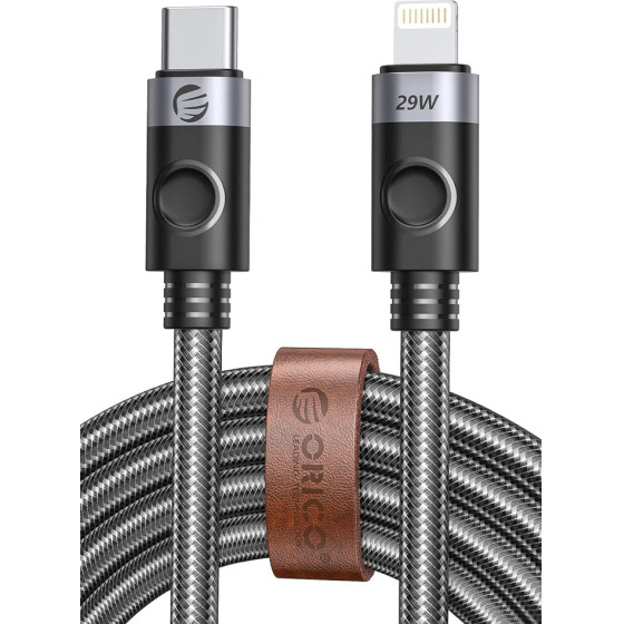 Orico ������� Lightning �� USB-C C2L, 29W, 480Mbps, 1m, ����� - (C2L-10-BK-BP)