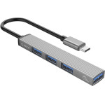 Orico Usb Hub AH-13, 4x �����, Usb 3.0, 5Gbps, USB-C �������, ���� - (AH-13-GY-EP-HW)