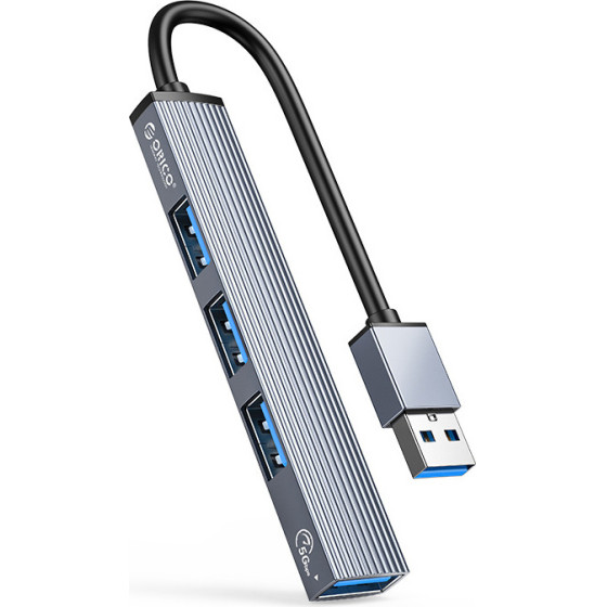 Orico Usb Hub AH-A13, 4x �����, Usb 3.0, 5Gbps, Usb �������, ���� - (AH-A13-GY-EP-HW)