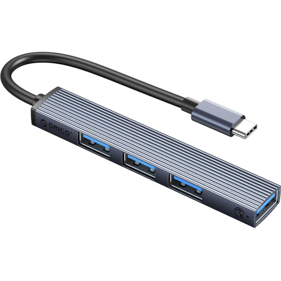 Orico Usb Hub AHC2-4A, 4x �����, Usb 3.0, 5Gbps, USB-C �������, ���� - (AHC2-4A-GY-BP)