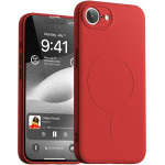 Mercury Etui Semi-Silicone Magsafe Do Iphone 16e czerwony