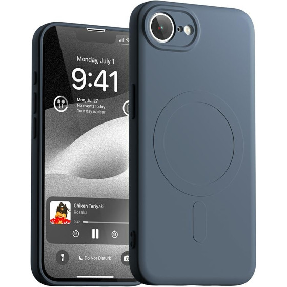 Mercury Etui Semi-Silicone Magsafe Do Iphone 16e granatowy