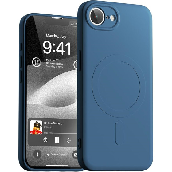 Mercury Etui Semi-Silicone Magsafe Do Iphone 16e niebieski