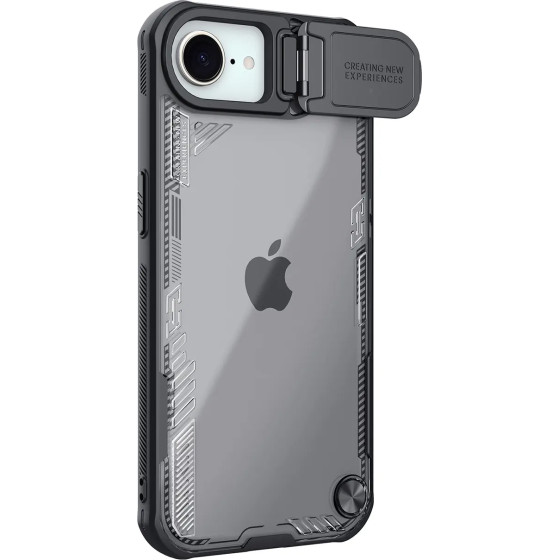 Nillkin Iceblade Prop Case With Lens Cover And Stand For Iphone 16e - Black - (Iceblade Prop Case(Without Camera cutout) Iphone 16e Black)