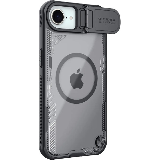 Nillkin Iceblade Prop Magnetic Case With Lens Cover And Stand For Iphone 16e - Black - (Iceblade Prop Magnetic Case(Without Camera cutout) Iphone 16e Black)