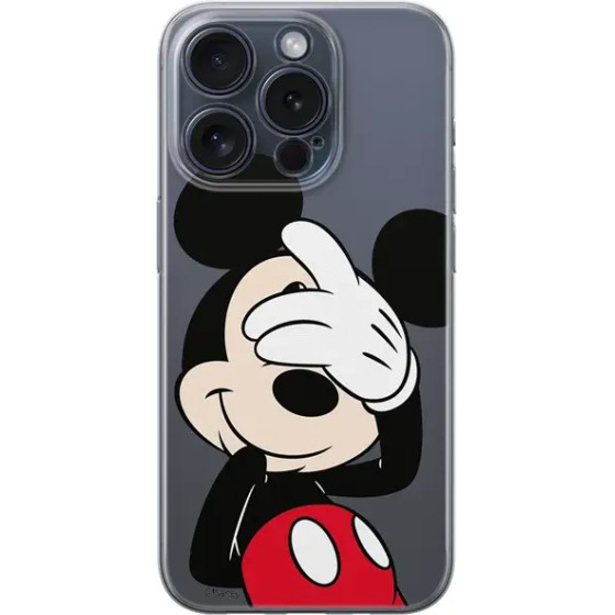 Disney Case Apple Iphone 15 Pro Mickey Partial Print Hiding Transparent - (DPCMIC6250)