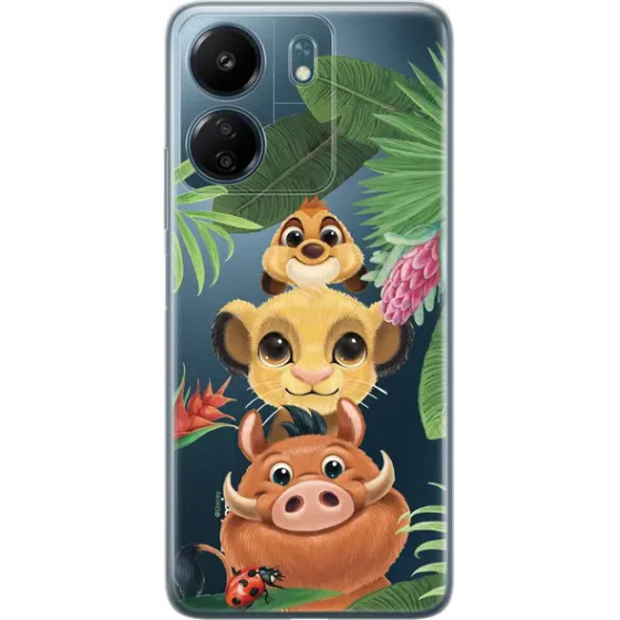 Disney Case Redmi 13C Lion King Partial Print Friends Transparent - (DPCSIMBF1737)