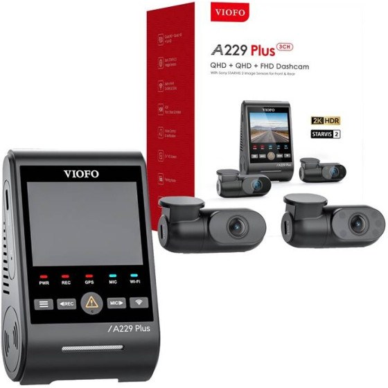 Viofo 2K + 1080p WiFi, Gps - (A229 Plus 3CH)