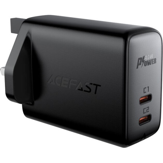 Acefast ��������� �������� Fast Charging 2�USB-C PD40W ������ �� Uk Plug - (A12)
