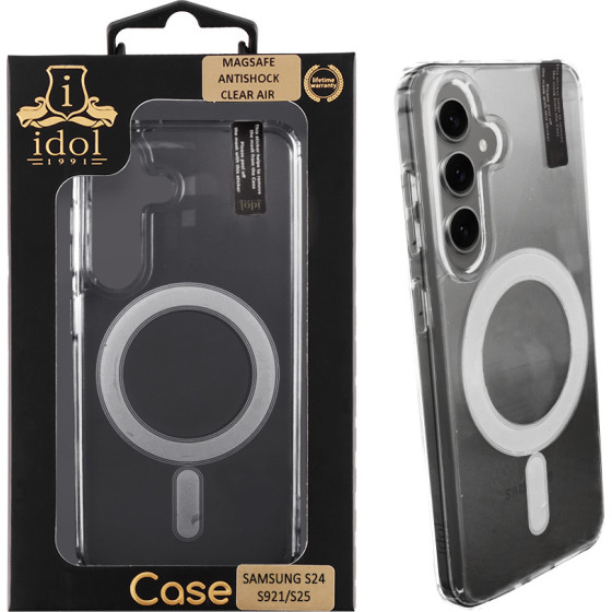 Idol 1991 ���� Samsung S24 S921/S25 S931 5G 6.2'' Magsafe Antishock Clear Air Back Cover Tpu Camera Guard �������
