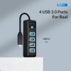 Orico Usb Hub PW4U-C3, 4x �����, Usb 3.0, 5Gbps, USB-C �������, �����