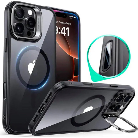 ESR - Classic Hybrid Halolock Kickstand - Iphone 16 Pro Max - Clear Black