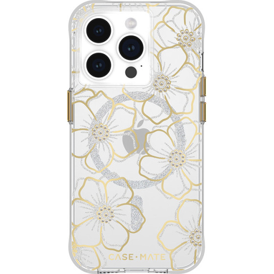 CASE-Mate Floral Gems Magsafe - Iphone 15 Pro Case (Gold) - (CM051416)