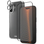 SBS Set With D3O Technology For Iphone 16 - Case + Glass Screen And Camera Protector - Transparent - (TEKITD3OIP1661)