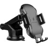 Techsuit - Car Holder With Wireless Charging Premium - For Dashboard, Windshield, Air Vent, 10W - Black - (CAPD032)