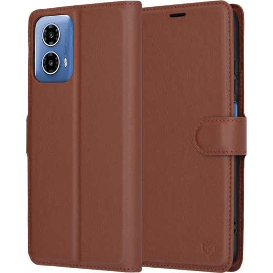 Techsuit - Leather Folio - Motorola Moto G34 / Moto G45 - Brown