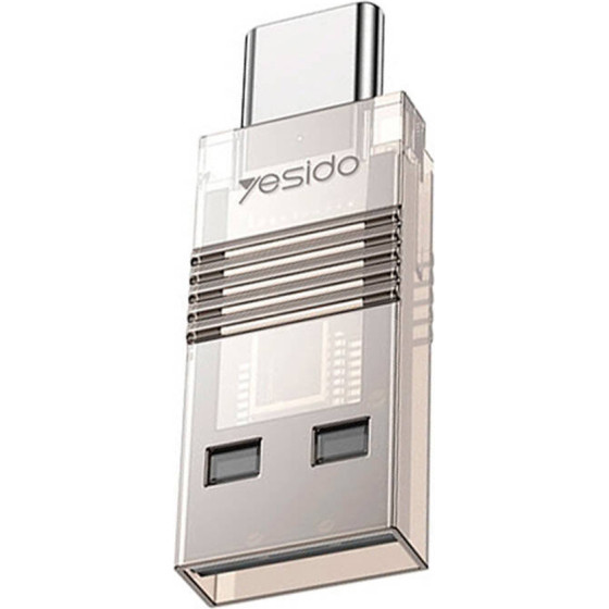 Yesido - Card Reader (GS21) - Usb To Type-C, Tf Card, 480MBps - Transparent