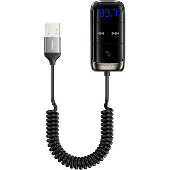 Yesido - Fm Modulator Bluetooth Car Receiver - Led Display, Tf Card - Black - (YAU32)