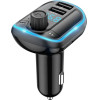Yesido - Fm Modulator With Car Charger - 2xUSB-A, With Led Display, Rgb Light, 3.1A - Black - (Y44)