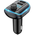 Yesido - Fm Modulator With Car Charger - 2xUSB-A, With Led Display, Rgb Light, 3.1A - Black - (Y44)