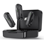 Yesido - Lavalier Microphone 2in1 - Type-C, 70mAh, Wireless, 2.4GHz - Black - (KR17)