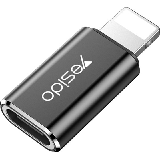 Yesido - Otg Adapter - Lightning To Type-C, Plug & Play, 480MBps - Black - (GS03)