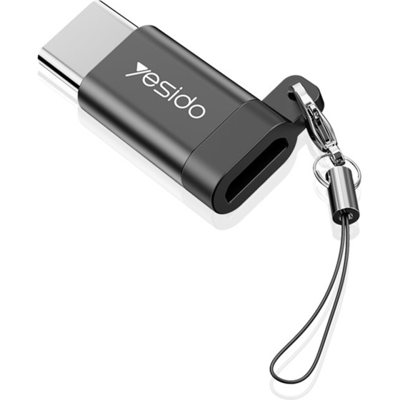 Yesido - Otg Adapter - Micro-Usb To Type-C, Plug & Play, 480MBps - Black - (GS04)