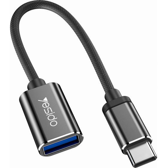 Yesido - Otg Cable Adapter - Type-C To Usb 2.0, Plug & Play - Black - (GS01)