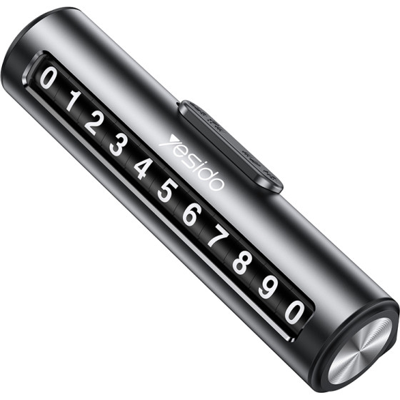 Yesido - Parking Number (C202) - For Dashboard, Small Size, Number Hiding, Weather-Resistant, Removable Adhesive - Black