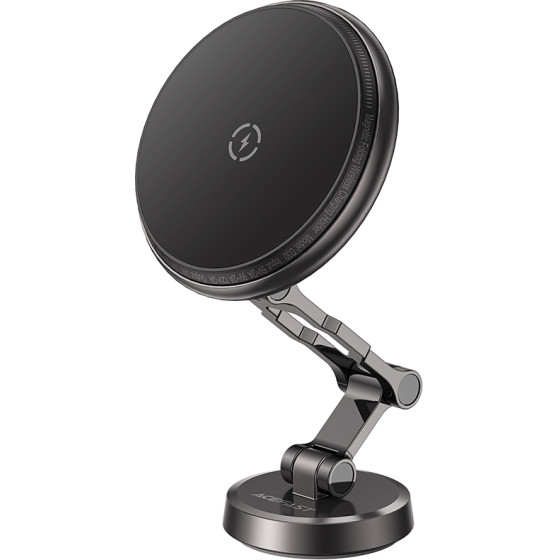 Acefast - Car Holder With Wireless Charging (D30) - For iPhone, Magnetic Grip, 360�, Led Light, For Dashboard, 15W - Black