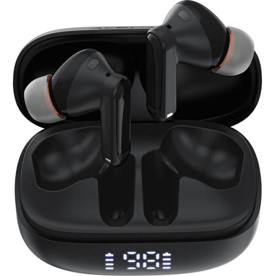 Acefast - Wireless Earbuds - Type-C, TWS, Bluetooth 5.4, Call Noise Reduction, IPX4, Led Digital Display - Black - (W1)