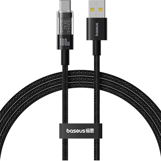 Baseus - Data Cable Gem - Usb To Type-C, Super Fast Charging 100W, 1m - Cluster Black - (P10373002111-00)