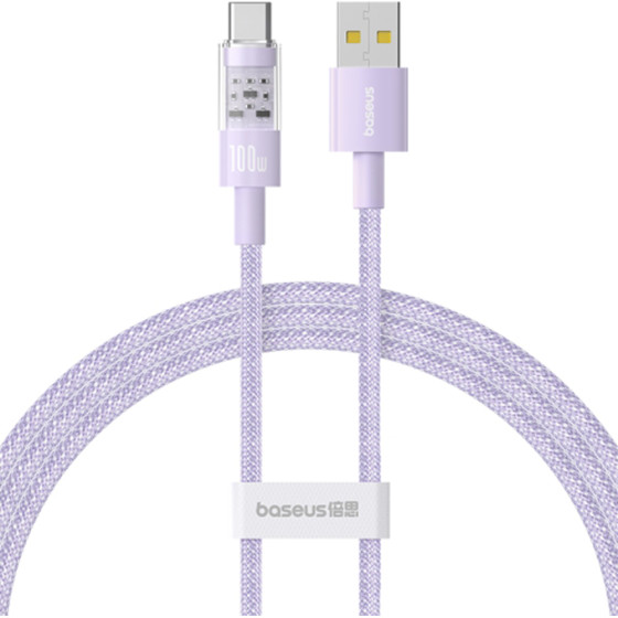 Baseus - Data Cable Gem - Usb To Type-C, Super Fast Charging 100W, 2m - Nebula Purple - (P10373002511-01)