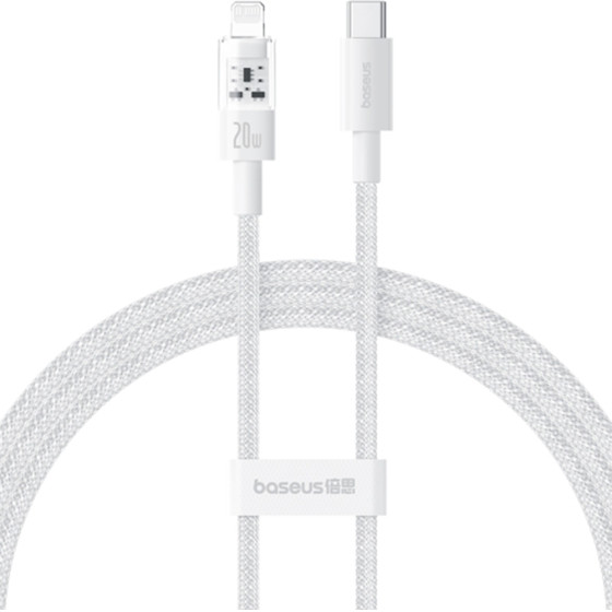 Baseus - Data Cable Gem - USB-C To Lightning, Fast Charging 20W, 2m - Moon White - (P10373001211-01)