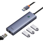 Baseus - Docking Station Ultrajoy Series - Usb To 3 x Usb 3.0, RJ45 - Space Grey - (B0005280A813-01)