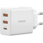 Baseus - Wall Charger - GaN, 2x USB, Type-C, Fast Charging, 30W - White - (P10111402213-00)