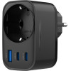 Havit - Wall Charger (UC142 EU) - Eu Socket, 2x Type-C, USB, 30W - Black