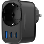 Havit - Wall Charger (UC142 EU) - Eu Socket, 2x Type-C, USB, 30W - Black