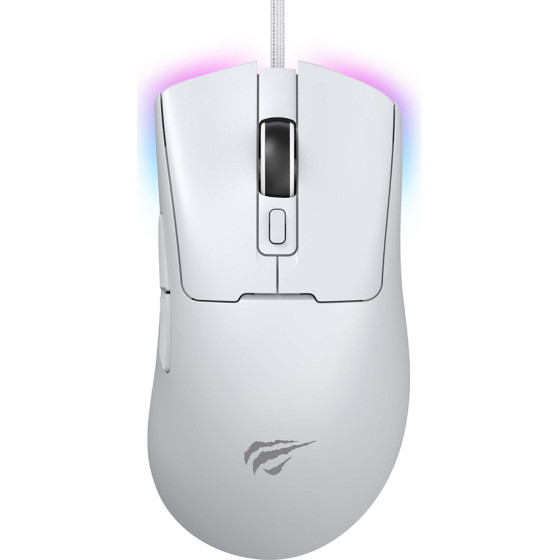 Havit - Wired Gaming Mouse (MS966) - With Rgb Lights, 800/1600/3200/6400/8000/12000 DPI, 1.6m, 5V - White