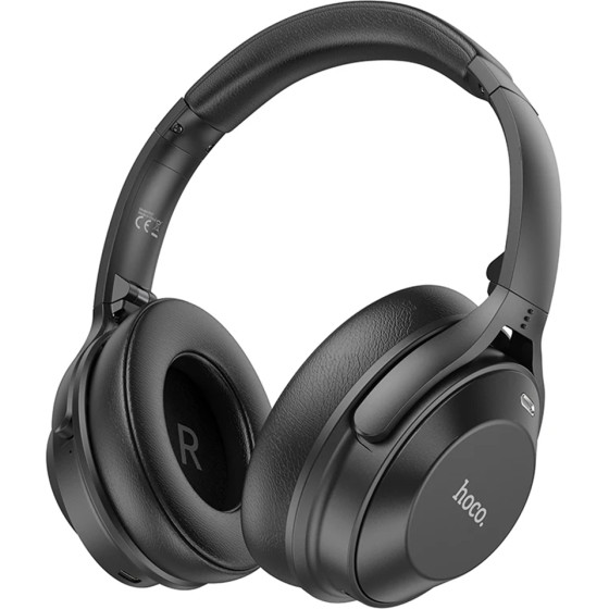 Hoco - Wireless Headphones (W37) - Bluetooth 5.3, Active Noise Reduction, Multipoint - Ultimate Black - (W37;BLACK)