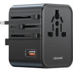 Usams Travel Charger Adapter CC309 2xUSB-C 25W 4in1 US/AU/EU/Uk Black - (CC309TC01)