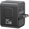 Usams Travel Charger Adapter CC309 2xUSB-C 25W 4in1 US/AU/EU/Uk Black - (CC309TC01)