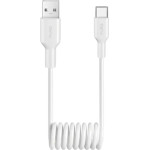 Puro 10W USB-A - USB-C Spiral Cable 1m - White - (PUCAC10WSPWHI)